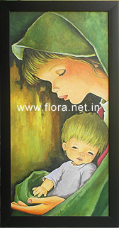Mother and Child acrylic painting